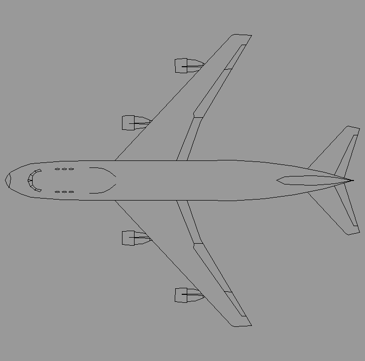 Bloque Autocad Vista de Jumbo en Planta